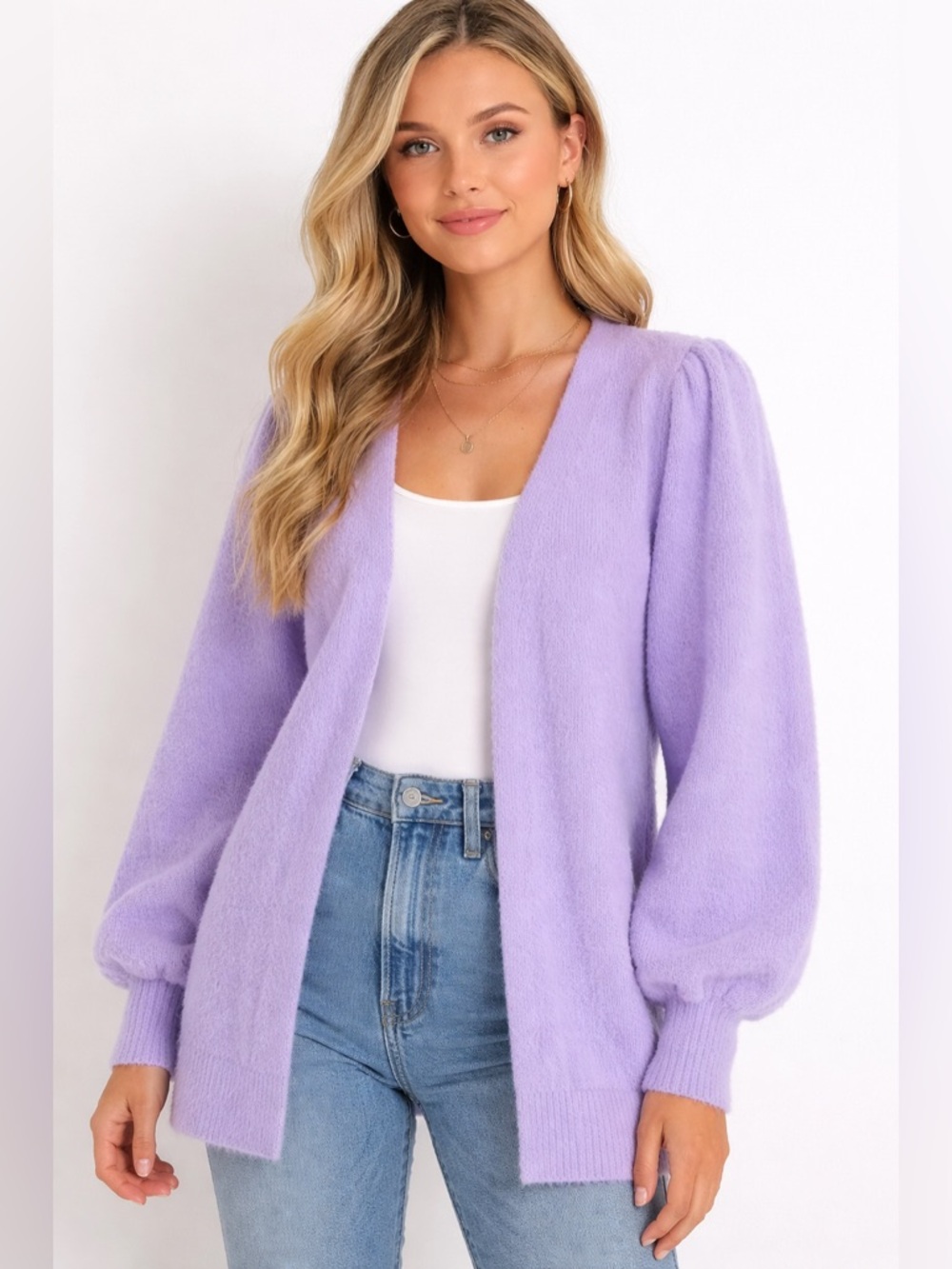 Boston Proper Lavender Cardigan Sweater
